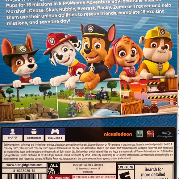 PS4 Paw Patrol on a Roll Game - Picture 2 of 2